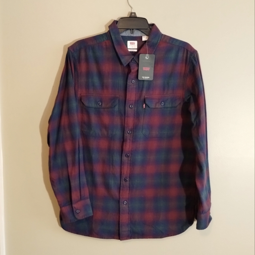 Men's Levi's Classic Worker Overshirt Cotton Button Down Casual Flannel - NWTs